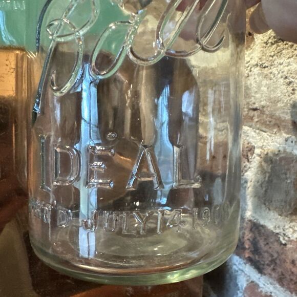 2 Ball Ideal Canning Glass Jars with Wire Bale Round No 10 & Square No 8 - Picture 6 of 16